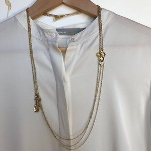 Multi-strand necklace w crystal accent